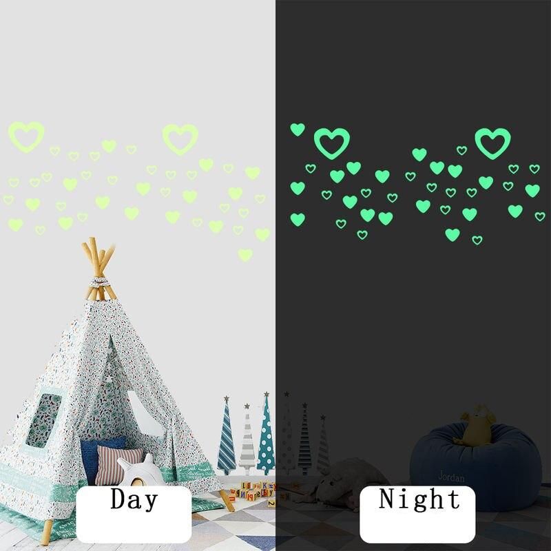 60pcs/set Cute Heart Love Luminous Wall Stickers Bedroom Switch Glow in the Dark Home Decor Peel & Stick noctilucent Wallpaper 60pcs/set Cute Heart Love Luminous Wall Stickers Bedroom Switch Glow in the Dark Home Decor Peel & Stick noctilucent Wallpaper